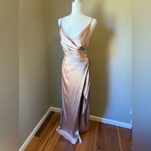 Gorgeous gown by Galina Signature, size 6, color SAND David’s Bridal